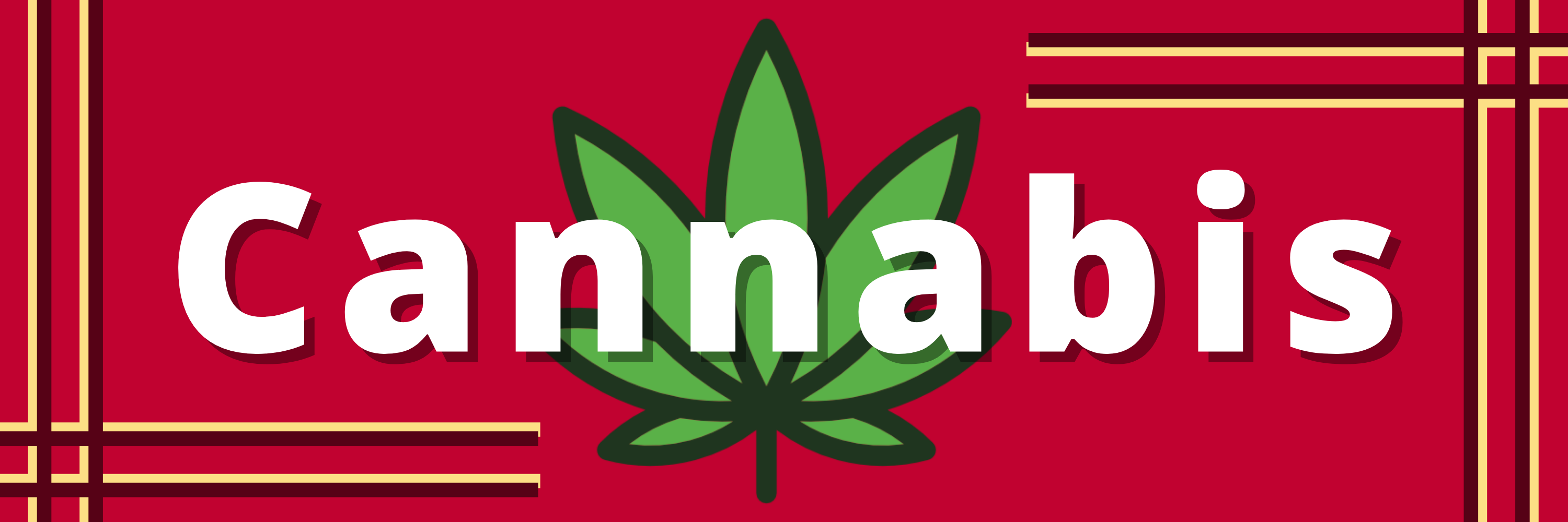 Cannabis leaf with red background